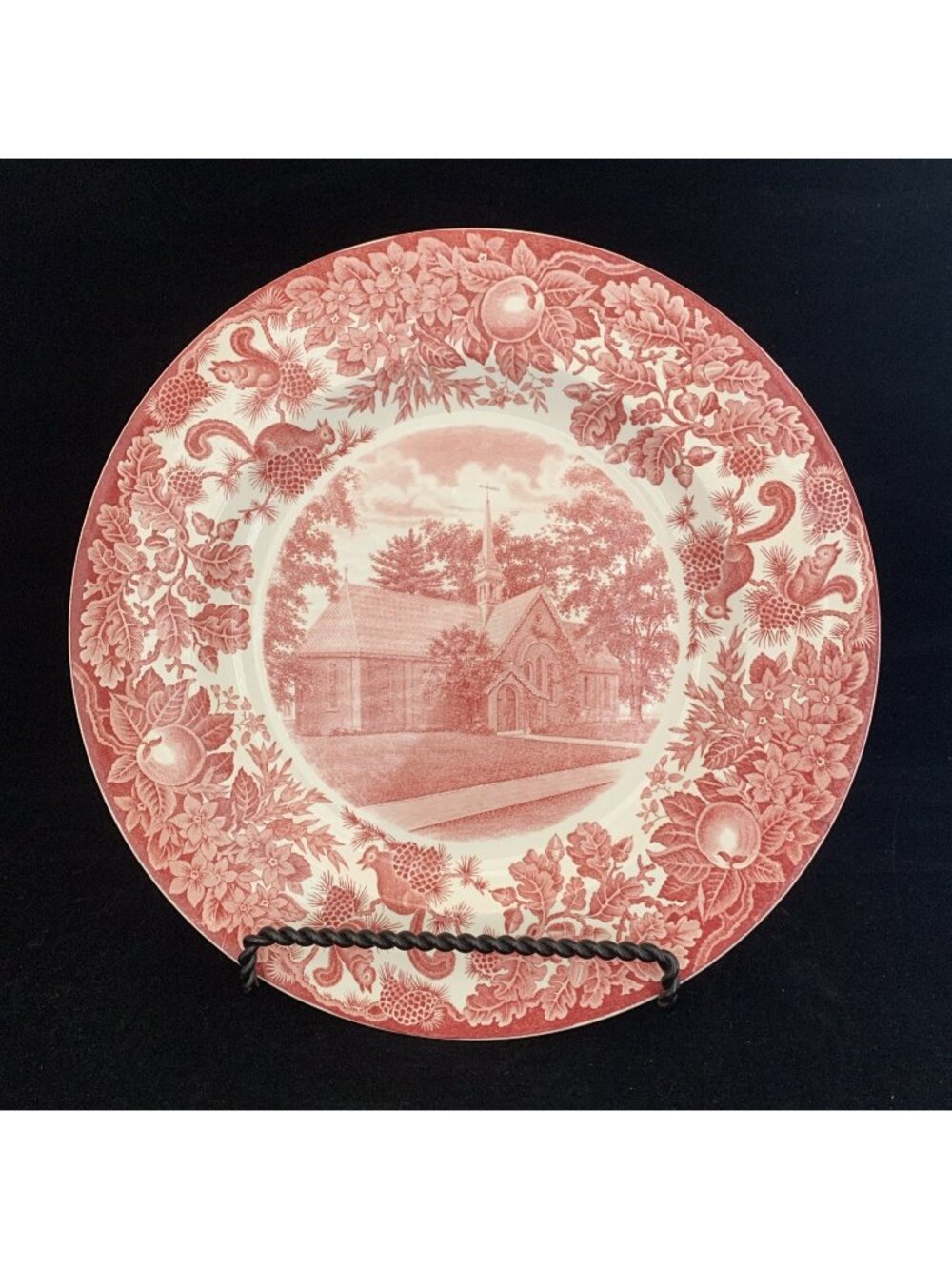Wedgwood St Paul's School Old Chapel 1928 Pink Transferware 10 3/8" Plate